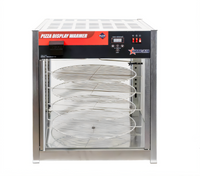 Omcan Elite Series Countertop Full-Service Pizza Display Warmer with 4 Rotating Shelves, 18-Inch Capacity