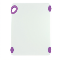STATIKBoard Purple Rectangular Co-Polymer Cutting Board with Rubber Grip Hook, 15 x 20 x 1/2 Inch