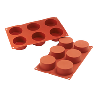 Silikomart Siliconflex 6-Cavity Cylinder Silicone Baking Mold, 4-1/2 oz Each