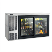 Perlick 60-Inch Two-Section Sliding Glass Door Refrigerated Back Bar Cabinet with Side-Mount Refrigeration