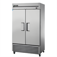 True Two-Section Reach-In Freezer with Bottom-Mounted Self-Contained Refrigeration and Stainless Steel Doors