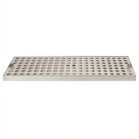Micro Matic Surface Mount Stainless Steel Drip Tray with Perforated Grill, 16 Inch x 5 Inch
