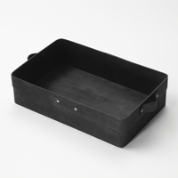American Metalcraft Rectangular Black Poplar Wood Serving Box, 12-3/8 x 7-1/4 x 2-3/4 Inches