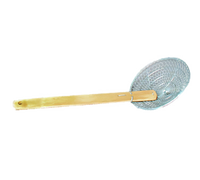 Town Equipment 6-Inch Round Fine Mesh Stainless Steel Skimmer with Bamboo Handle, Dozen Pack