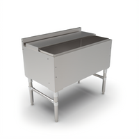 John Boos 36-Inch Underbar Ice Bin/Cocktail Unit with Insulated Stainless Steel Bin and Sliding Lid