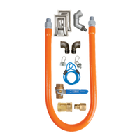 48-Inch Plastic-Coated Stainless Steel Gas Hose Connection Kit with Restraining Device