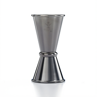 Barfly Japanese Style Jigger with Internal Marking Lines, 1/2 oz. and 3/4 oz., Gun Metal Black-Plated Finish