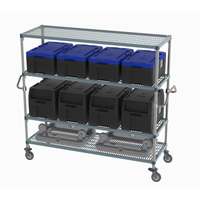 MetroMax Q 4-Tier Mobile Polymer Shelving Cart, 72 x 24 Inches, 5-Inch Casters