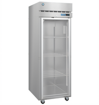 Hoshizaki Steelheart One-Section Full Glass Door Reach-In Refrigerator, 23.1 Cu. Ft., Top-Mounted Self-Contained