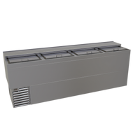 Glastender 96-Inch Stainless Steel Deep-Well Flat Top Slide-Top Bottle Cooler with 4 Sliding Doors