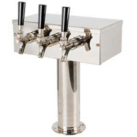 Micro Matic T Style Countertop Glycol-Cooled 3-Faucet Draft Beer Tower with 304 Stainless Steel Faucets