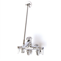 T&S Brass B-0667-POL Polished Chrome Wall-Mount Service Sink Faucet with Vacuum Breaker Nozzle and Pail Hook