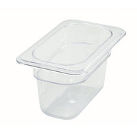 Winco Poly-Ware 1/9 Size Clear Polycarbonate Food Pan, 3-1/2 Inch Deep
