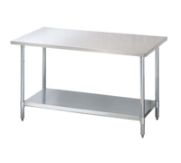 Turbo Air 96-Inch x 24-Inch Stainless Steel Flat Top Work Table with Adjustable Undershelf