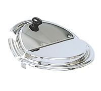 7 Quart Stainless Steel Hinged Notched Inset Cover with Knob Handle