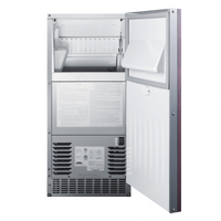 Summit Commercial 15-Inch Undercounter Clear Gourmet Dice Ice Maker with 26 lb Bin