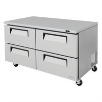Turbo Air Super Deluxe 2-Section Undercounter Drawer Refrigerator with 4 Stainless Steel Drawers