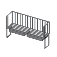 John Boos Table-Mount Aluminum Meat Boat Rack, 72 x 20 Inches