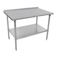 John Boos Stallion 72 x 36 Inch 16-Gauge Stainless Steel Work Table with 1-1/2 Inch Rear Up-Turn and Galvanized Undershelf