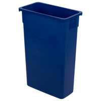 Trimline 23 Gallon Rectangular Heavy-Duty Polyethylene Waste Container, Blue, Without Lid