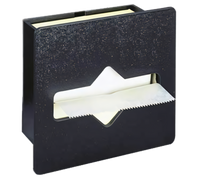 Flush-Mount Waxed Tissue Dispenser for Food Counters, Black ABS Plastic