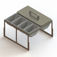 8-Cup Partial Condiment Drawer Insert for 16-Inch Door Opening, Bar-Profile Cooler