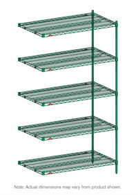 Metro Super Erecta Add-On Wire Shelving Unit, 30 x 21 x 74 Inches, 5 Shelves, Metroseal 3 Epoxy-Coated