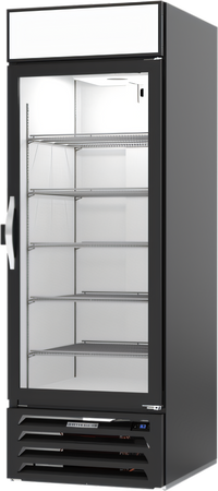 Beverage-Air MarketMax IQ 1-Section Reach-In Black Glass Door Merchandiser Refrigerator with Electronic Smart Lock