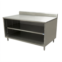 BK Resources Open Front Chef Table Cabinet Base with 5-Inch Back Riser, 60 x 36 Inches