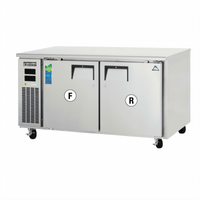 Everest Refrigeration ETRF2 Dual Temperature Undercounter Refrigerator/Freezer Combo with Stainless Steel Worktop, 2-Section, Side Mount