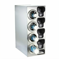 Adjustable Stainless Steel Cup Dispensing Cabinet for 8 oz. to 44 oz. Cups