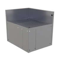Glastender Underbar Inside Rectangle Corner Drainboard, 90° Angle, with Backsplash and Removable Insert, Stainless Steel