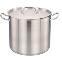 Omcan USA 32 Quart Stainless Steel Stock Pot with Cover