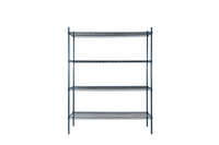 Mixrite 24 x 18 Inch 4-Shelf Epoxy Wire Shelving Unit with 74-Inch Posts, Slate Gray