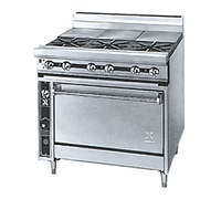 Titan JTRH-3ST-36 36-Inch Heavy Duty Gas Split Top Range with Standard Oven