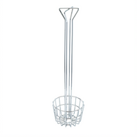 Winco 6-1/4-Inch Round Tortilla Shell Fry Basket, 25-Inch Handle, Chrome Plated