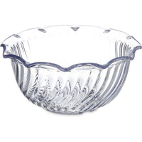 Carlisle Tulip 8 oz Clear SAN Berry Dish with Scalloped Edge