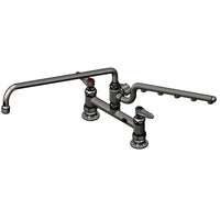 EverSteel ULTRARINSE Stainless Steel 8-Inch Deck Mount Manual Mixing Faucet with 18-Inch Swing Nozzle and Swivel Spray Arm