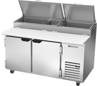 Beverage-Air DP60HC 60-Inch Deli/Pizza Refrigerated Prep Table with 19-Inch Cutting Board and Pan Rail