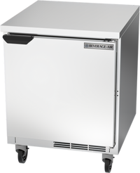 Beverage-Air WTR27AHC-FLT Single-Section 27-Inch Worktop Refrigerator with Solid Door and Flat Top, 6.13 Cu. Ft.