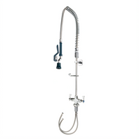 Krowne Royal Series Single-Hole Deck Mount Pre-Rinse Faucet Assembly with Flexible Gooseneck and 38-Inch Hose