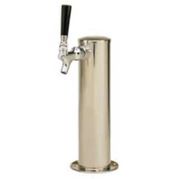 Micro Matic Countertop Single 3-Inch Column Glycol-Cooled Draft Beer Tower, 1 Faucet, Polished Stainless Steel
