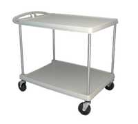 Metro myCart Series 2-Shelf Open Base Polymer Utility Cart, 27-11/16 x 40-1/4 Inch, Gray
