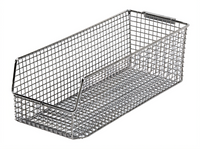 Quantum Rectangular Chrome Mesh Stack & Hang Bin, 15 x 6 x 5 Inches