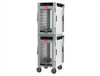 Metro HotBlox Narrow Dual-Cavity Pass-Thru Mobile Insulated Holding Cabinet, 16-Pan, Digital, Clear Doors