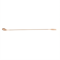 Barfly 19-5/8-Inch Fork End Bar Spoon with Twisted Stem, Copper-Plated Stainless Steel