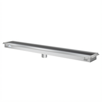 KoolMore 12-Inch x 60-Inch Stainless Steel Commercial Floor Trough Drain with Subway-Style Grating and Removable Basket