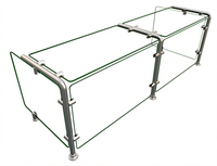Hatco Flav-R-Shield Full-Service Pass-Over Sneeze Guard, 48W x 18D x 17.25H, 18-Inch End Panels