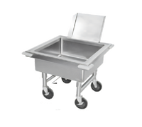 Advance Tabco Portable Silver Soak Sink with Detachable Chute, 22 x 22 x 8-Inch Compartment