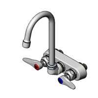 T&S Brass B-1146-02A Wall-Mount Workboard Faucet with 4-Inch Centers and 4-3/8-Inch Swivel Gooseneck